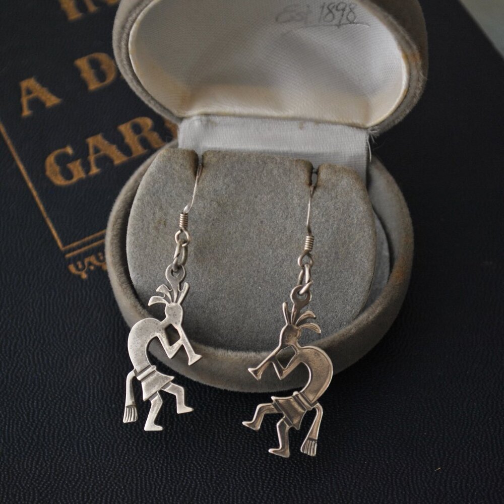 Vintage Sterling Kokopelli Earrings